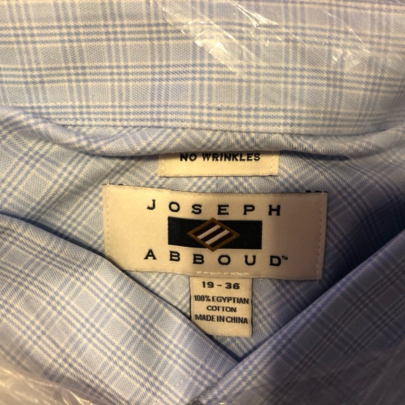 Joseph Abboud Men's Blue Checkered Shirt 19/36 - Picture 2 of 3